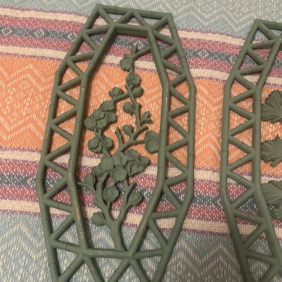 2 Faux bamboo vintage wall decor - Picture 2 of 9